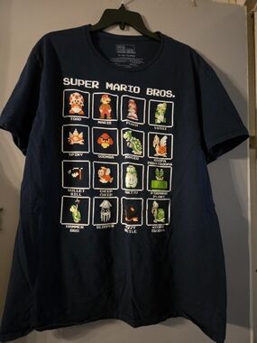 Source Unknown Super Mario Bros. Navy Pixel Character Tee